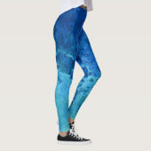 blaues und grünes abstraktes Farbglas Leggings (Rechts)
