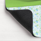 Blaues und grünes BlumenMousepad mit Namen Mousepad (Ecke)