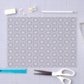 Blaues und grünes Blumenmuster Seidenpapier (Handwerk)