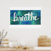 Blaues und grünes Breathe-Galaxy-Poster Poster (Küche)