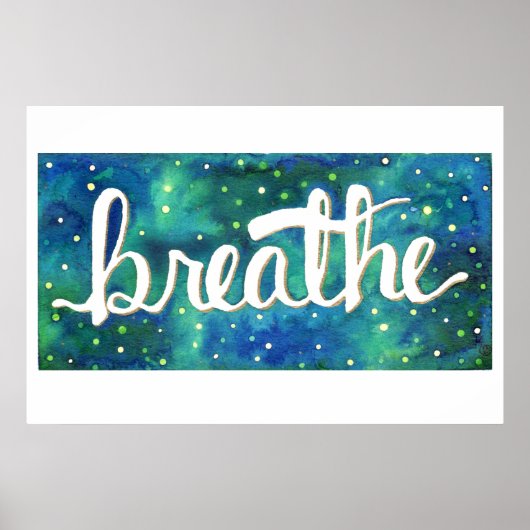 Blaues und grünes Breathe-Galaxy-Poster Poster (Vorne)