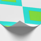 Blaues und grünes Diamantmuster Geschenkpapier (Ecke)