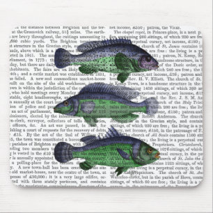 Blaues und grünes Fisch-Trio Mousepad