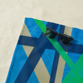 Blaues und grünes geometrisches Muster Strandtuch (Beispiel)