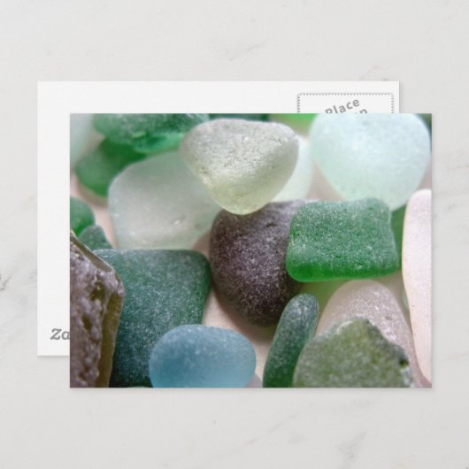 Blaues und grünes Glas Postkarte (Vorne/Hinten)