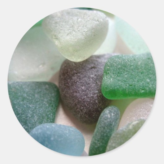 Blaues und grünes Glas Runder Aufkleber (Vorderseite)