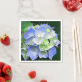 Blaues und grünes Hydrangea Papier Napkins Serviette (Beispiel)