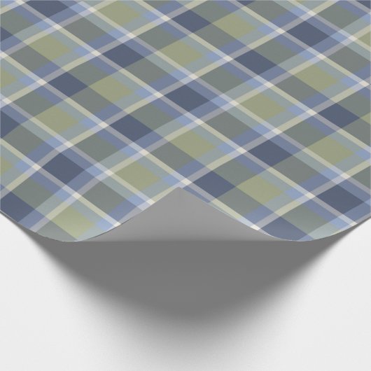 Blaues und grünes Kariertes Umschlagpapier Geschenkpapier (Ecke)