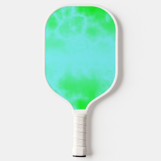 Blaues und grünes Marmormuster Pickleball Schläger (Rückseite)