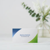 Blaues und grünes modernes berufliches visitenkarte (Stehend Vorderseite)