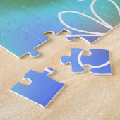 Blaues und grünes Nahtloses Blumenmuster Puzzle (Seite)