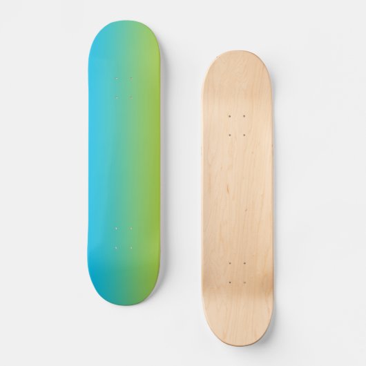 Blaues und grünes Ombre Skateboard (Vorderseite)