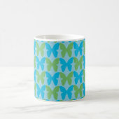 Blaues und grünes Schmetterlingsmuster Kaffeetasse (Mittel)