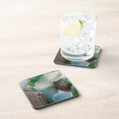 Blaues und grünes Seeglaskorken-Untersetzer Getränkeuntersetzer (Rechte Seite)