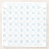 Blaues und hellblaues Blütenmuster-Set Unterteller Glasuntersetzer (Rückseite)