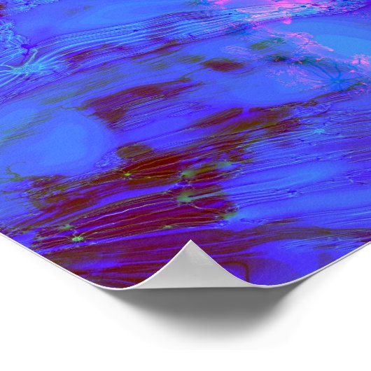 Blaues und Lila abstraktes Design Poster (Ecke)