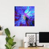 Blaues und Lila abstraktes Design Poster (Heimbüro)