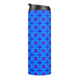 Blaues und lila afrikanisches Druckmuster Thermosbecher