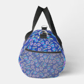 Blaues und lila Blumenmuster Duffle Bag (Rechts)