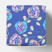 Blaues und lila Blumenmuster Geschenkschachtel (Oben)