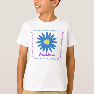 Blaues und Lila Daisy Flower Girl T-Shirt
