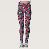 Blaues und Lila Daisy-Muster Leggings (Vorderseite)