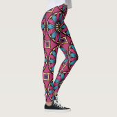 Blaues und Lila Daisy-Muster Leggings (Rechts)