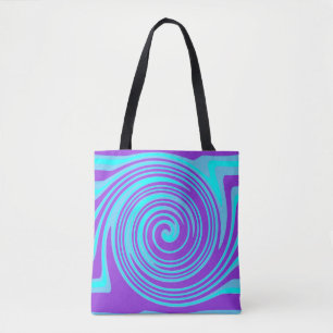Blaues und lila Drehmuster Tasche