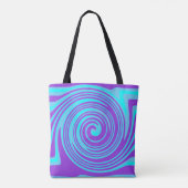 Blaues und lila Drehmuster Tasche (Rückseite)