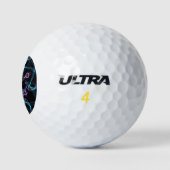 Blaues und Lila Dreieck Mandala Golfball (Logo)