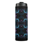 Blaues und Lila Dreieck Mandala Thermosbecher (Vorderseite)