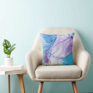 Blaues und Lila Elegant Kissen