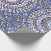 Blaues und Lila geometrisches Muster Geschenkpapier (Ecke)