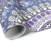 Blaues und Lila geometrisches Muster Geschenkpapier (Rolleneckpunkt)