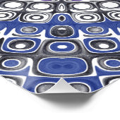 Blaues und Lila geometrisches Muster Poster (Ecke)