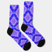 Blaues und Lila geometrisches Muster Socken (Rechts)