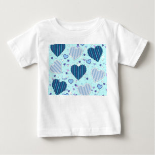 Blaues und Lila Herz Baby T-shirt