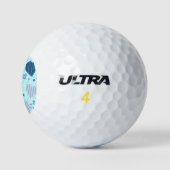 Blaues und Lila Herz Golfball (Logo)