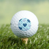 Blaues und Lila Herz Golfball (Insitu T-Shirt)