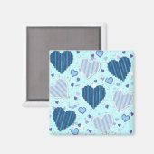 Blaues und Lila Herz Magnet (Vorderseite/Rückseite)