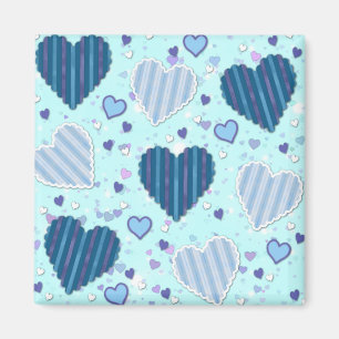 Blaues und Lila Herz Magnet