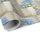 Blaues und lila Hydrangea-Bouquet Geschenkpapier (Rolleneckpunkt)