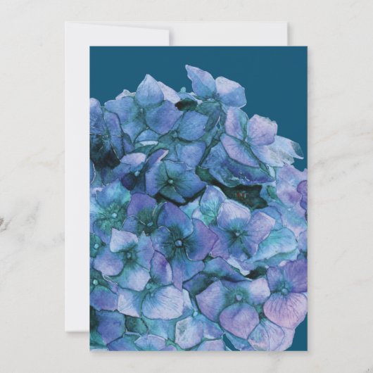Blaues und Lila Hydrangea-Brautparty Einladung (Rückseite)