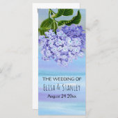 Blaues und lila Hydrangea Hochzeitsprogramm Programm (Vorne/Hinten)