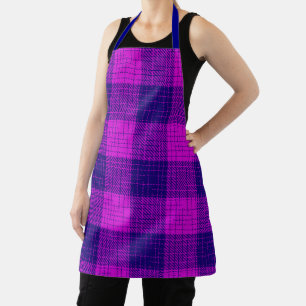 Blaues und lila kariertes Kreuzschachbrett-Design Schürze