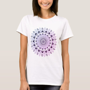 Blaues und Lila Mandala Blume Design Lila T-Shirt