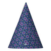 Blaues und Lila Muster Partyhütchen (Links)