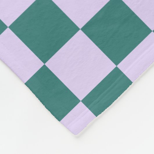 Blaues und Lila Schachbrett Fleecedecke (Ecke)