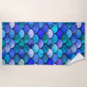 Blaues und lila Sommermuster Strandtuch (Vorderseite)