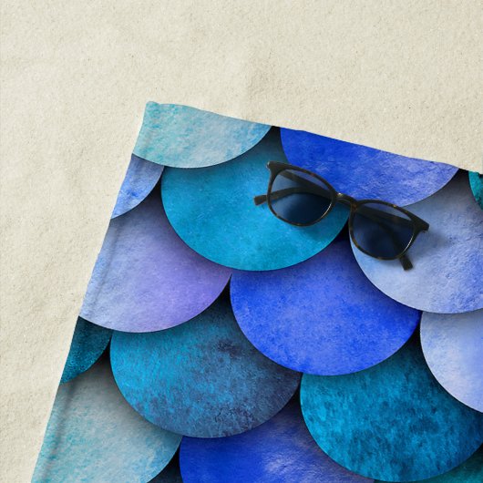 Blaues und lila Sommermuster Strandtuch (Beispiel)